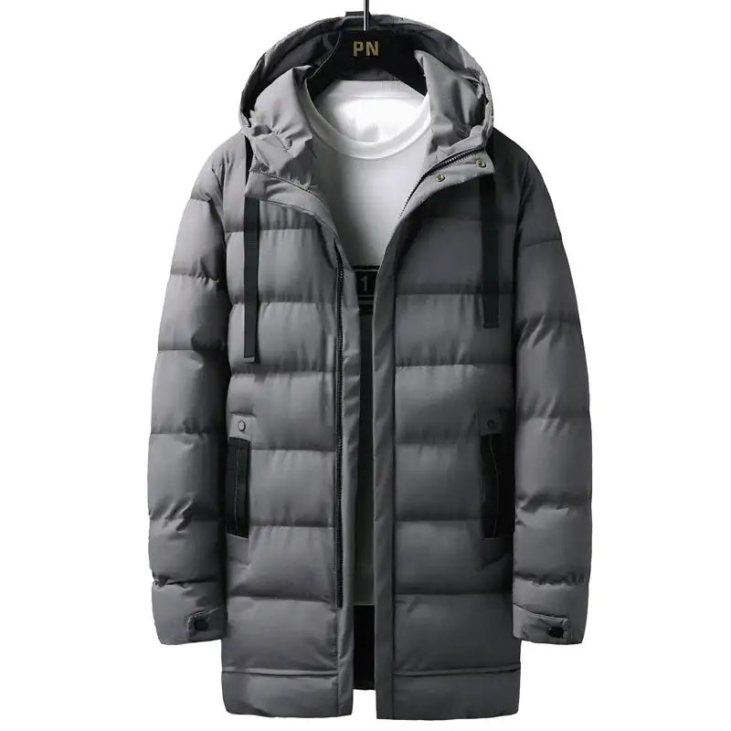 7xl Plus Size Padded Parkas Men Thick Warm Coats Solid Warm Cotton Long Coats Windbreaker Winter Outerwear 6xl Thermal Jacket - Lootquake