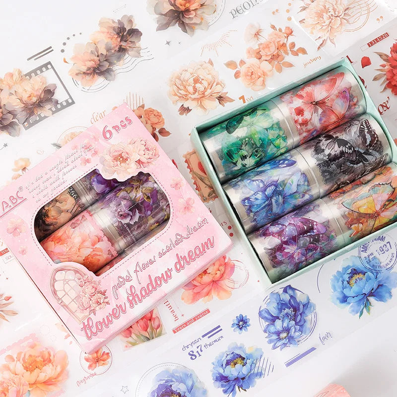 Mr. Paper 2Style 6Rolls/box Plant and Flower Landscaping Tape DIY Handbook Scrapbook Album Photo Frame Material