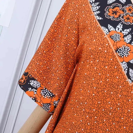 Plus Size 5XL VONDA 2024 Bohemian Printed Long Dress Summer Women V-Neck Short Sleeve Maxi Sundress Casual Pockets Loose Robe - Lootquake