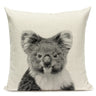 Black and White Cute Animals Cushion Cover - Animal Portrait Decoration Throw Pillow Case 45x45cm for Home Sofa Decor