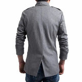 Men Slim Fit Woolen Coats Solid Color Male Casual Long Sleeve Outerwear Autumn Winter Double Breasted Mid Length Windbreaker - Lootquake