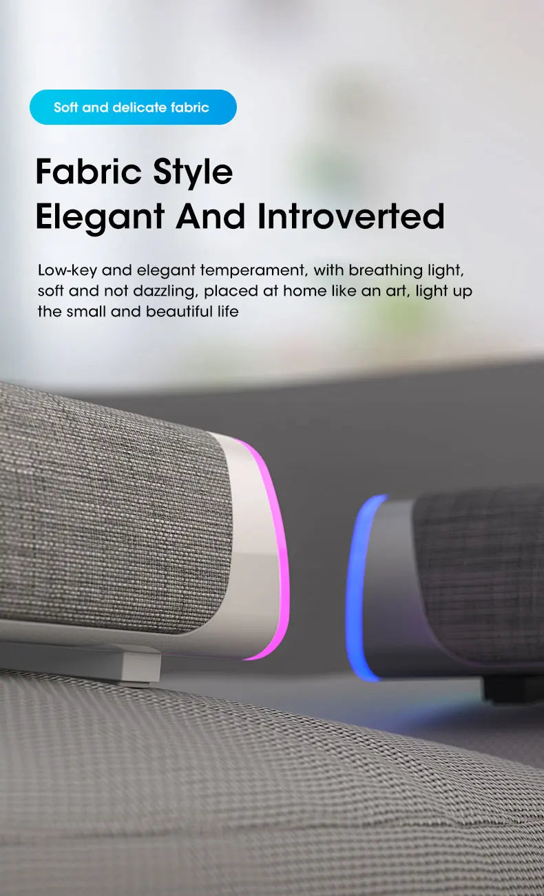 Enceinte Bluetooth sans fil, barre de son stéréo 4D, enceintes surround pour ordinateur portable, projecteur, PC, lecteur de musique, prise auxiliaire 3,5 mm, câble USB