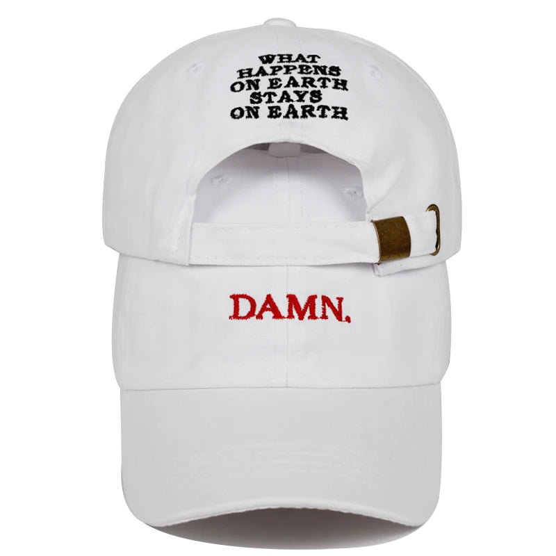 Unisex Spring summer DAMN Hats Embroidered Earth Dad Hat Hip Hop cap Kendrick lamar Rapper Snapback hats Baseball Cap wholesale - Lootquake