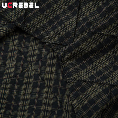 Plaid Spliced Fake Two Pieces Shirts Mens High Street Spring Loose Single Breasted Long Sleeve Lapel Shirts Shirts Men - Lootquake