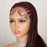 99J Burgundy Goddess Twist Braids Wig | HD Lace Frontal | Knotless | Baby Hair