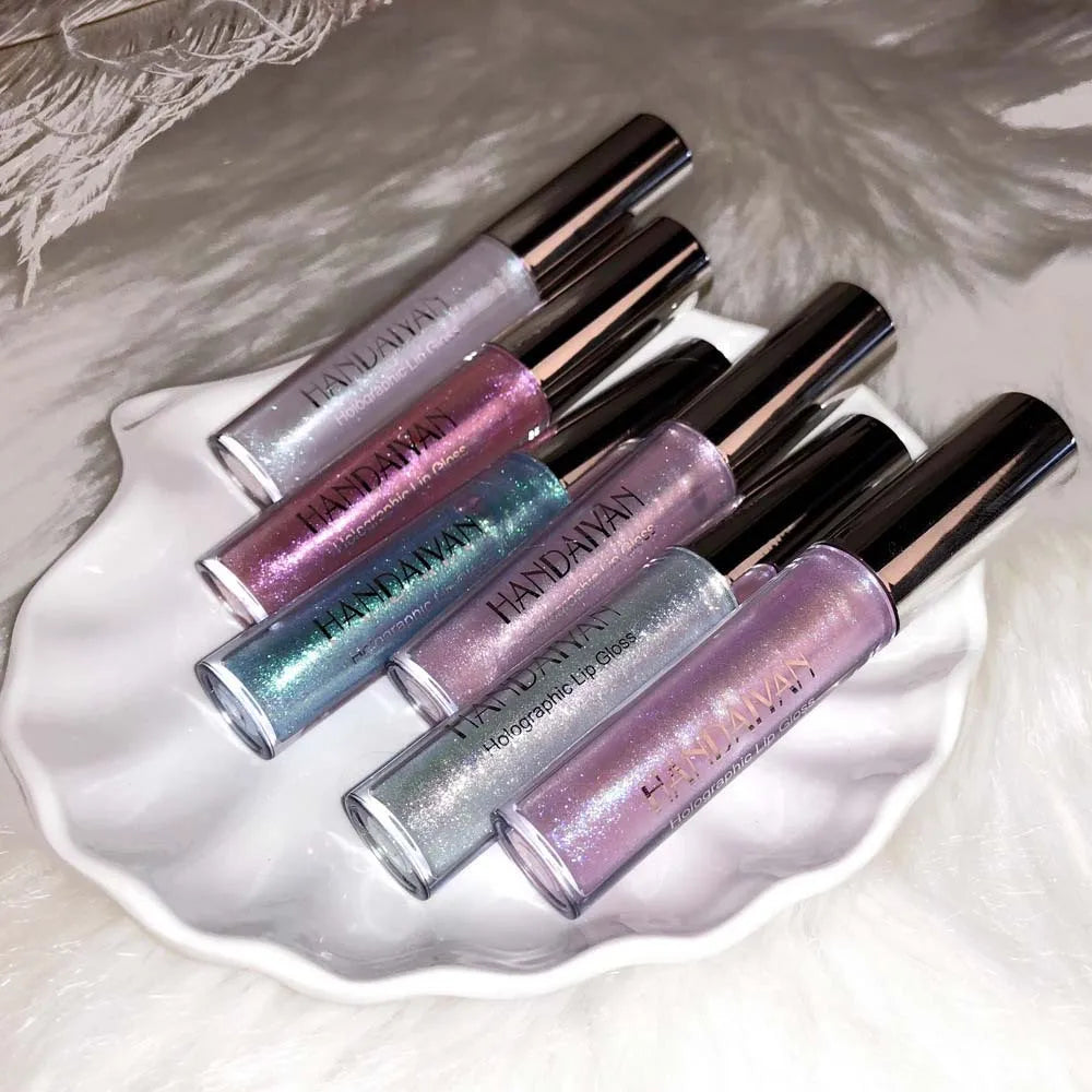 HANDAIYAN Best Seller Glitter Lip Gloss 6colors Moisturizing Mermaid Lip Glaze Waterproof Long Lasting Liquid Lip Stick