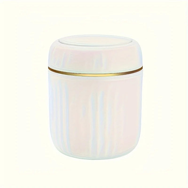 Mini bote de basura de escritorio con tapa, organizador de basura para dormitorio, oficina, escritorio, caja de almacenamiento de plástico duradero, suministros para el hogar