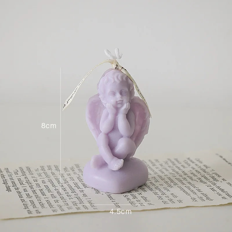 Vela perfumada con forma de ángel para decoración de habitación, estilo nórdico, que alivia la fatiga y crea un ambiente festivo para bodas y cumpleaños.