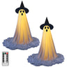 Spooky Ghost Decor Halloween Decorations Scary Standing Ghost Props with LED String Lights Outdoor Garden Yard Lawn Home Decor