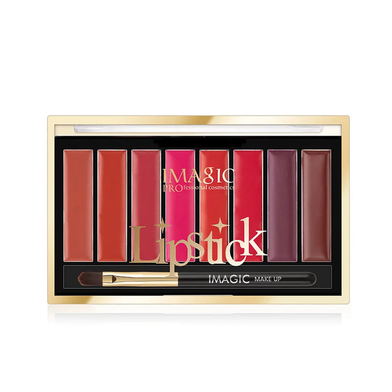 IMAGIC 8-Color Lipstick Palette Set Moisturizer Matte DIY Lipsticks Velvet Long Lasting Waterproof Lipgloss Pigments Lips Makeup
