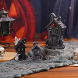 Halloween Party Pumpkin Haunted House Decorations Resin Props Ornaments Desktop Atmosphere Creative Mini Haunted House Ornaments