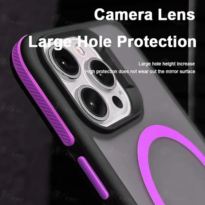 New Bicolor Matte Frosted Magnetic Phone Case For iPhone