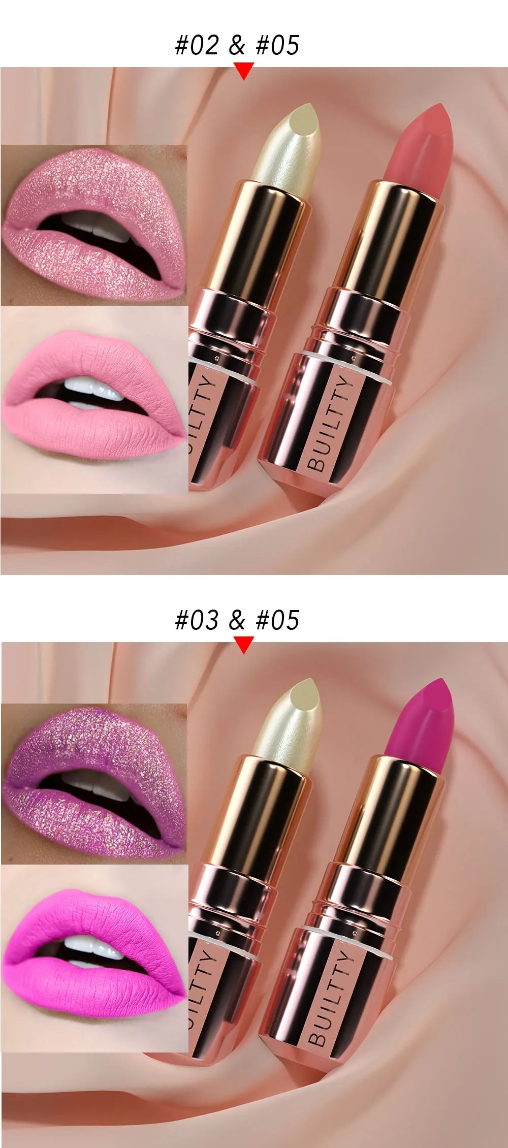 Matte Lipsticks Long Lasting Pink Red Lipstick Waterproof Natural Nude Moisturizing Hydrating High Pigmented Smooth Velvet