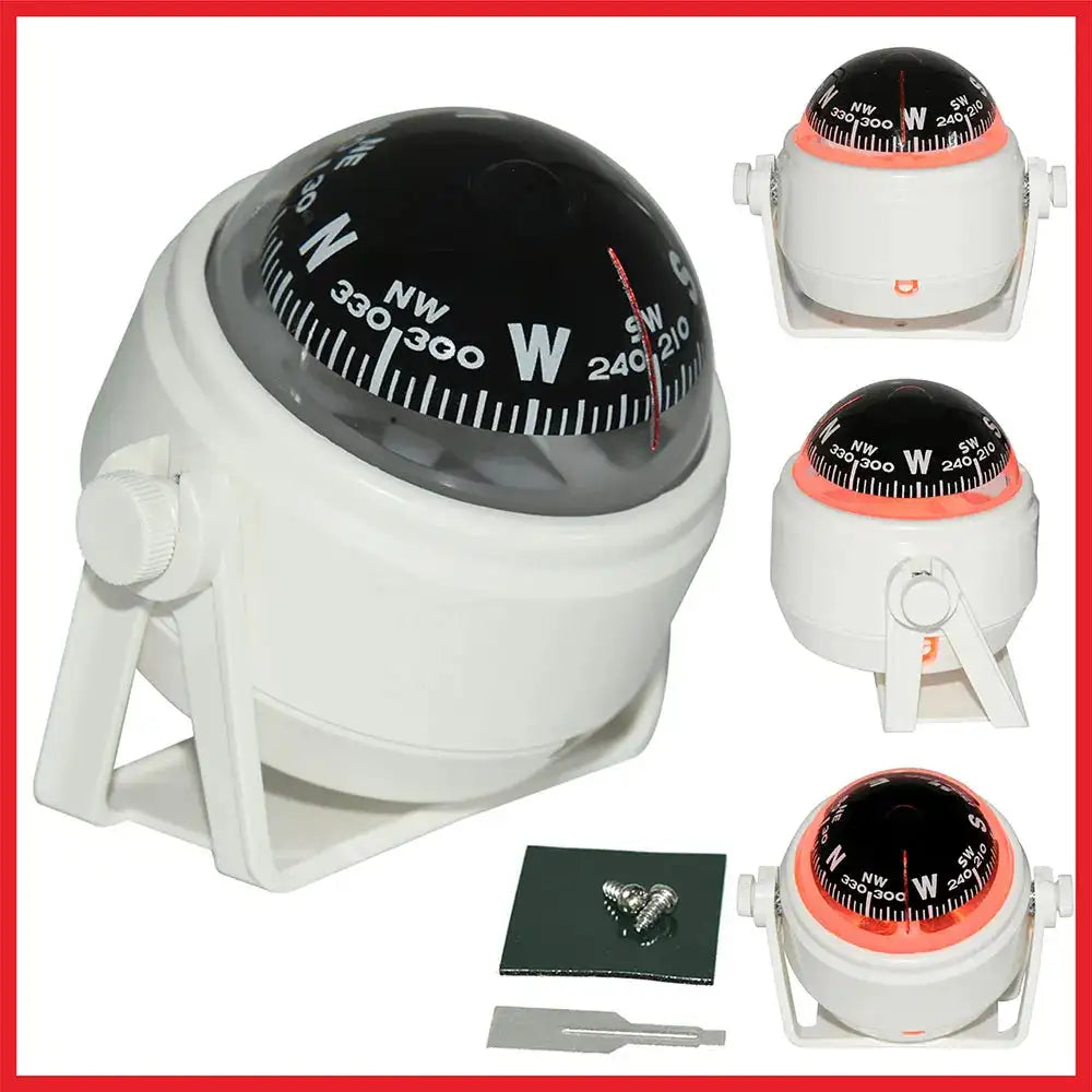 Navigation Car Compass For Marine Car Boat Pivoting Electronic LED Light Guide Ball Vehicle Navigation Tool Compass Accessories - Lootquake