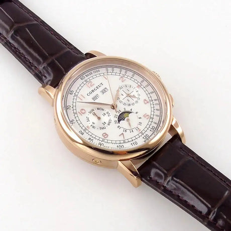 Corgeut Multi Functional Watch Automatic Mechanical Watch for Men 42mm Day Date Month Year Day/Night ST1655 Movt Polished Case - Lootquake