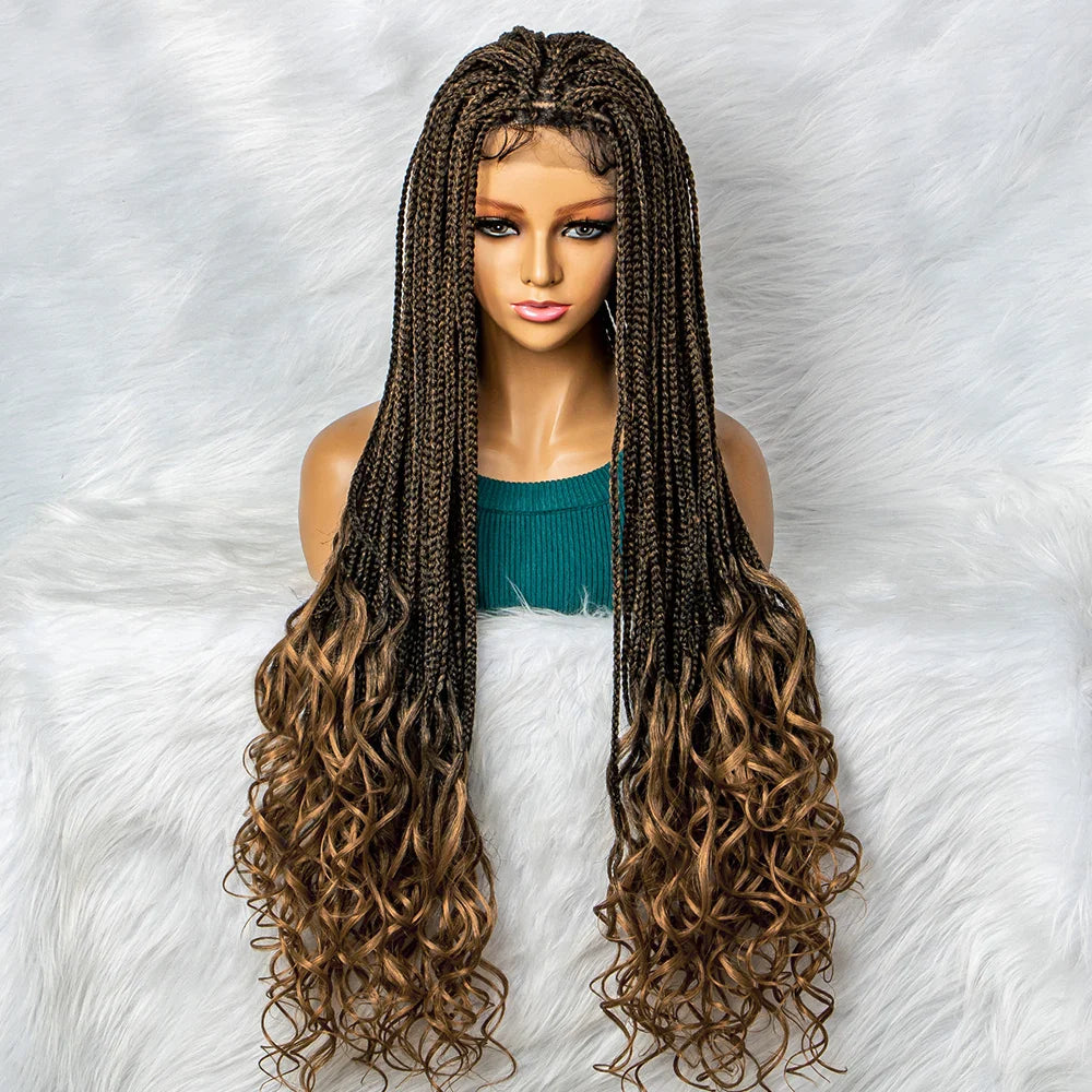 Bohemian Box Braids with Curly Ends | Pre-looped Crochet Hair