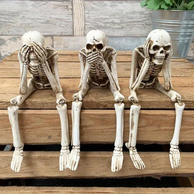 New Human Skeleton Simulation Halloween Decoration Graduation Season Decorations Goth Family Scary Cabin Halloween Decor