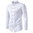 New Long Sleeve Formal Mens Shirt Double Breast Slim Fit Solid Color Mens Wedding Prom Social Tuxedo Dress - Lootquake
