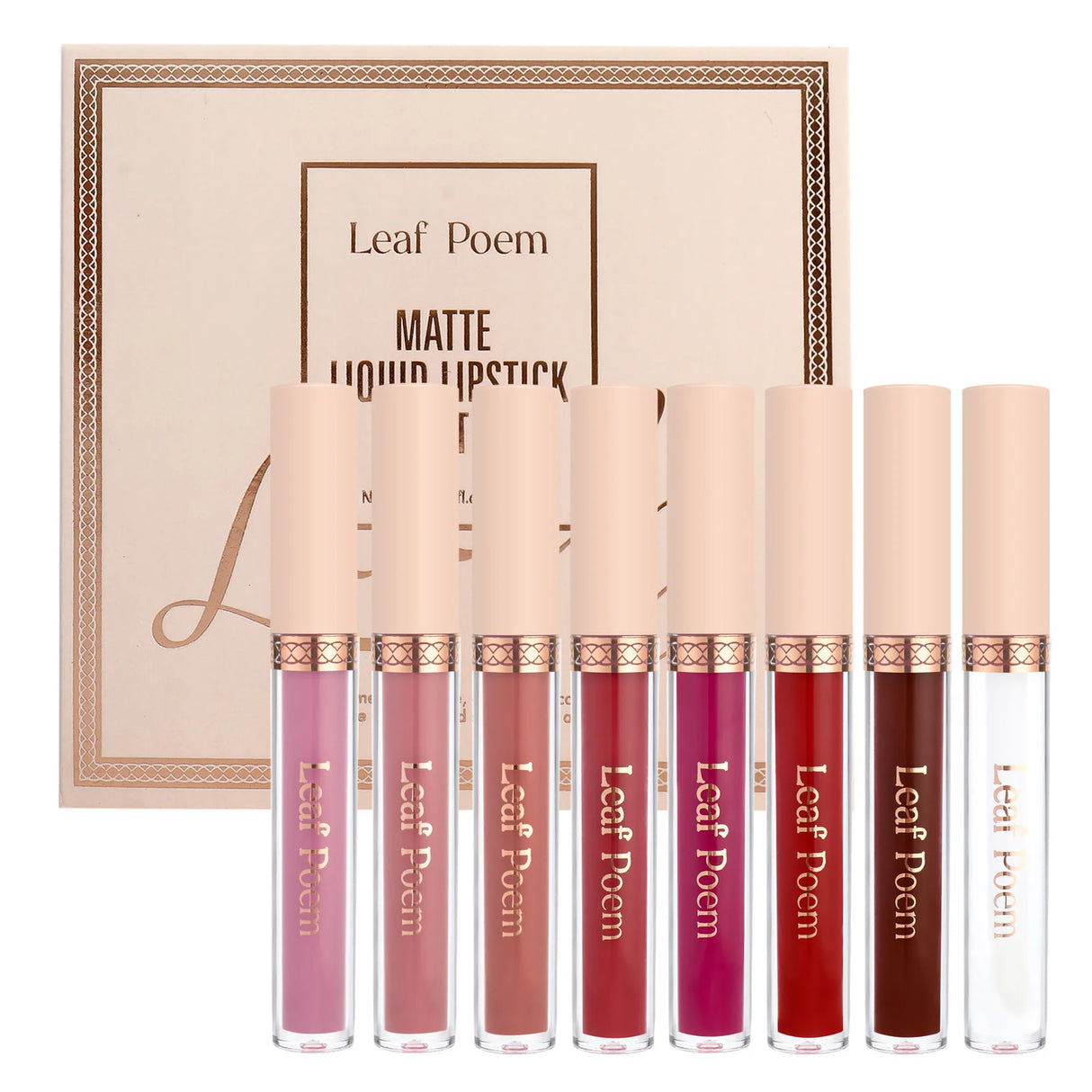 8 piezas de lápiz labial líquido mate, brillo de labios - resistente al agua, antiadherente, brillo de labios de larga duración, tonos marrón, rosa, morado y rojo, adecuado para el Día de San Valentín, diario, fiestas, viajes
