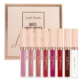 8 piezas de lápiz labial líquido mate, brillo de labios - resistente al agua, antiadherente, brillo de labios de larga duración, tonos marrón, rosa, morado y rojo, adecuado para el Día de San Valentín, diario, fiestas, viajes