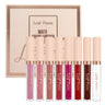 8 piezas de lápiz labial líquido mate, brillo de labios - resistente al agua, antiadherente, brillo de labios de larga duración, tonos marrón, rosa, morado y rojo, adecuado para el Día de San Valentín, diario, fiestas, viajes