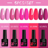 LILYCUTE 5Pcs/Set 7ML Red Brown Nail Gel DIY Nail Art Semi Permanent UV Gel Polish Long Lasting Design Manicure Kit Supplies