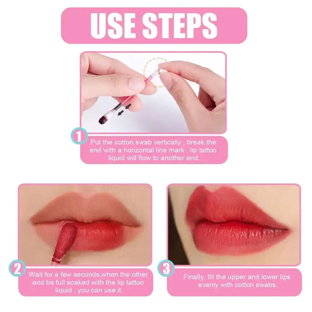 20cs/Set Liquid Lipstick Non-Stick Cigarette Tattoo Swab Cotton Makeup Waterproof Moisturizing Lip Gloss Portable Design Ko M6Y4