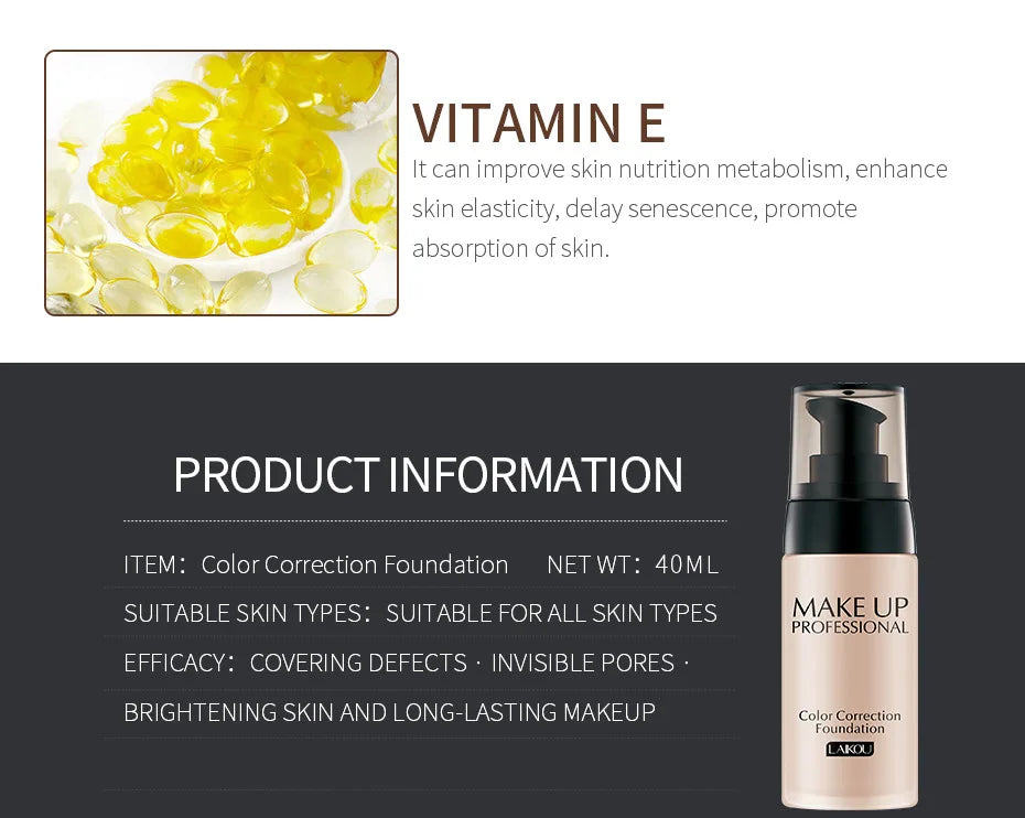 Base de maquillaje líquida profesional para rostro, cobertura total, corrector, hidratante, control de grasa, base de maquillaje, iluminador, maquillaje facial.