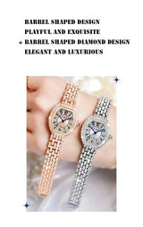 UTHAI L95 Women's Watch Light luxury Retro Barrel Shaped Digital Diamond inlaid Waterproof Ladies Fashion Quartz Clock Watches - Lootquake