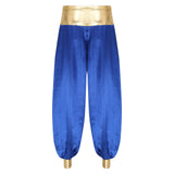 Halloween Men Arabian Indian Prince Cosplay Costume Stain Shiny Harem Trousers Arab Costume Carnival Dress Up Lantern Long Pants