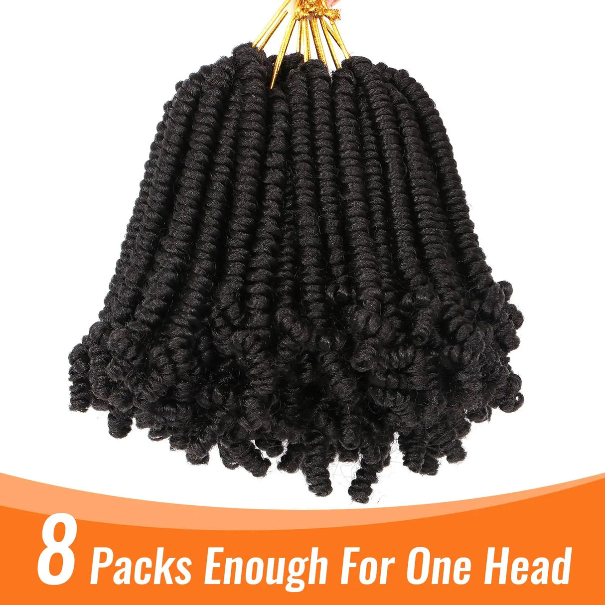 Bob Spring Twist Crochet Hair | Pre-Twisted Passion Twists | Pre-Looped Braids | 6-8 Inch | 20 Strands/Pack