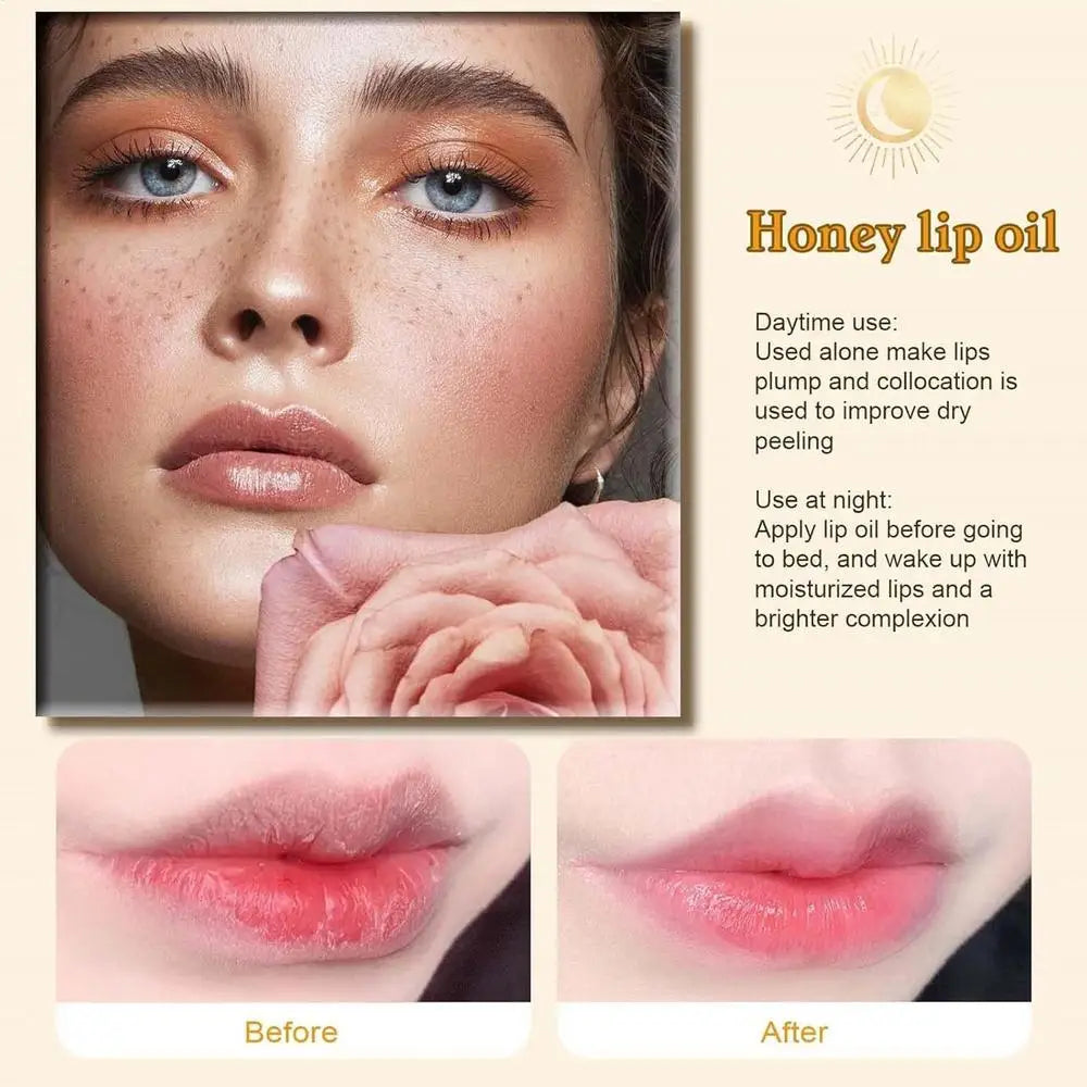 Lovely Honey Pot Lip Oil Lip Gloss Lip Balm Hydrating Lip Balm For Lip Care Moisturizing Clear Lip Oil Liquid Lipstick