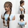 34" Twist Braids Wig | Curly Ends | Lace Front | Baby Hair | Natural Color