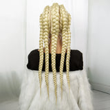 Blonde 613 Knotless Box Braids Wig | 24" Lace Front Cornrows & Baby Hair
