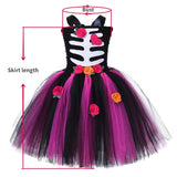 Scary Skeleton Halloween Costumes for Girls Kids Zombie Bride Fancy Dress Party Tutu Outfit Toddlers Children Cosplay Ball Gown