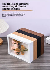 Simple Stereo Hollow 3cm Solid Wood Dried Flower Photo Frame Ornament Creative Handmade DIY Dried Flower Embellishment Picture F