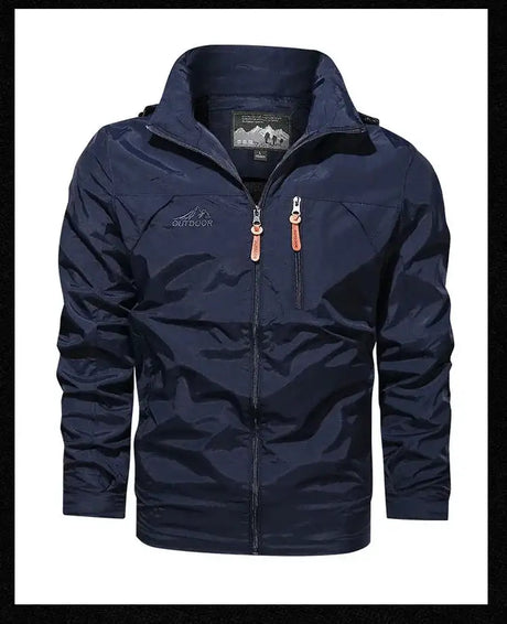 New Functional Waterproof Jacket Men's Autumn Casual Rainproof Detachable Cap Work Coat Hiking Mountain Windproof Windbreaker - Lootquake
