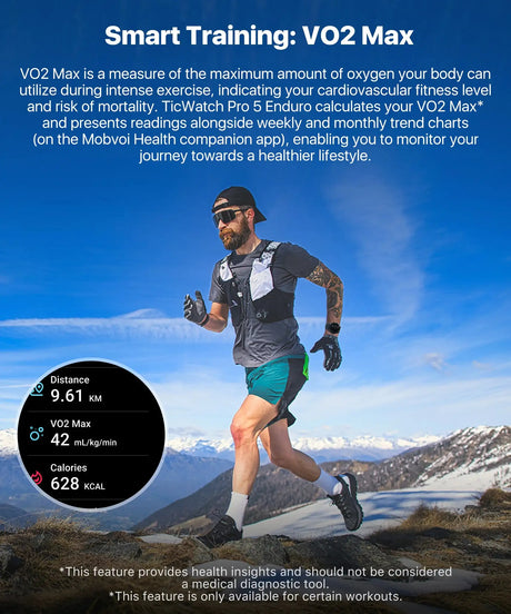 TicWatch Pro 5 Enduro Wear OS Smartwatch for Men 90Hrs Battery 110+ Workout Modes 7/24 Heart Rate Compass and Android Compatible - Lootquake