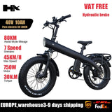 Bicicleta eléctrica para adultos HX Q20PRO de 2000 W, 48 V, 20 Ah, batería extraíble, plegable, neumáticos anchos de 20 pulgadas.