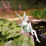 Escultura de hada de las flores para jardín, paisajismo, arte de patio, adorno de resina, estatua de Turek sentada, figuras de ángel para exteriores, decoración artesanal