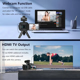 Videocámara de YouTube de 64 MP Cámara Ultra HD de 6K Videocámaras Cámara de transmisión con enfoque automático y zoom de 18X Cámara de video digital con pantalla táctil de 4.0"