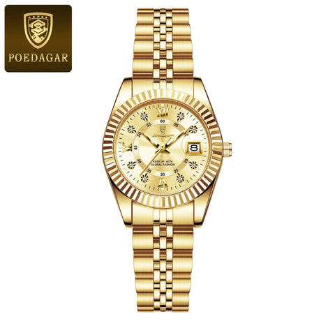 POEDAGAR Luxury Elegant Watch for Women Waterproof Luminous Date Ladies Watch Stainless Steel Quartz Women's Watches Girl Reloj - Lootquake