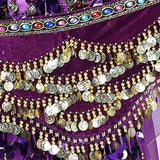 1PC New Style Belly Dance Belt Newest Multi-color Glass Silk Velvet Dancing Belt Scarf Crystal BellyDance Waist Chain Hip Scarf