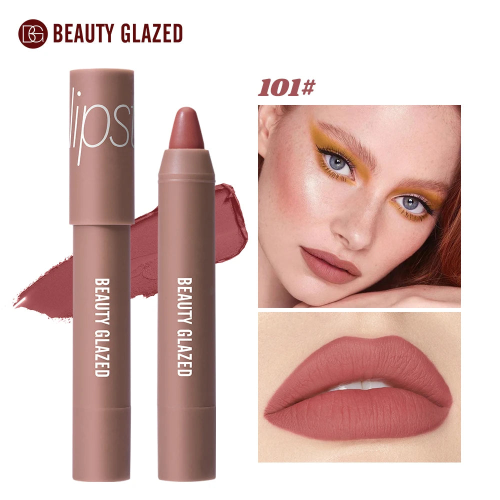 12-Color Matte Waterproof Lipstick Pen - Long-Lasting, Vibrant Berry Tone, Plant-Based Squalane, Smooth Application for All Skin