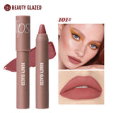 12-Color Matte Waterproof Lipstick Pen - Long-Lasting, Vibrant Berry Tone, Plant-Based Squalane, Smooth Application for All Skin
