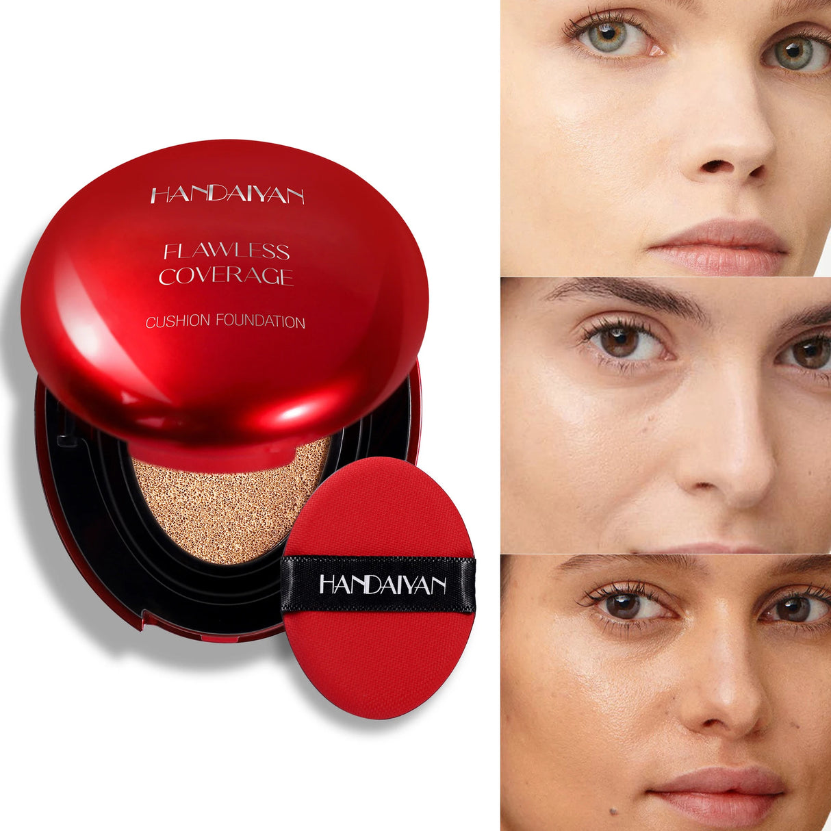 Base de maquillaje Red Shell Air Cushion, corrector de larga duración y antiadherente