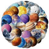 10/50PCS Cartoon Moon Planet Stickers Transparent PET Material Decals Decoration Luggage Laptop Guitar Car Bike Sticker Kids Toy - Lootquake