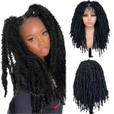Blue Butterfly Locs Full Lace Braided Wigs For Women Crochet Hair Dreadlocks Meche Faux Locks Braids Extensions Synthetic Hair