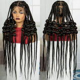40" Blonde Knotless Bantu Braids Wig | Handmade Full Lace | Baby Hair