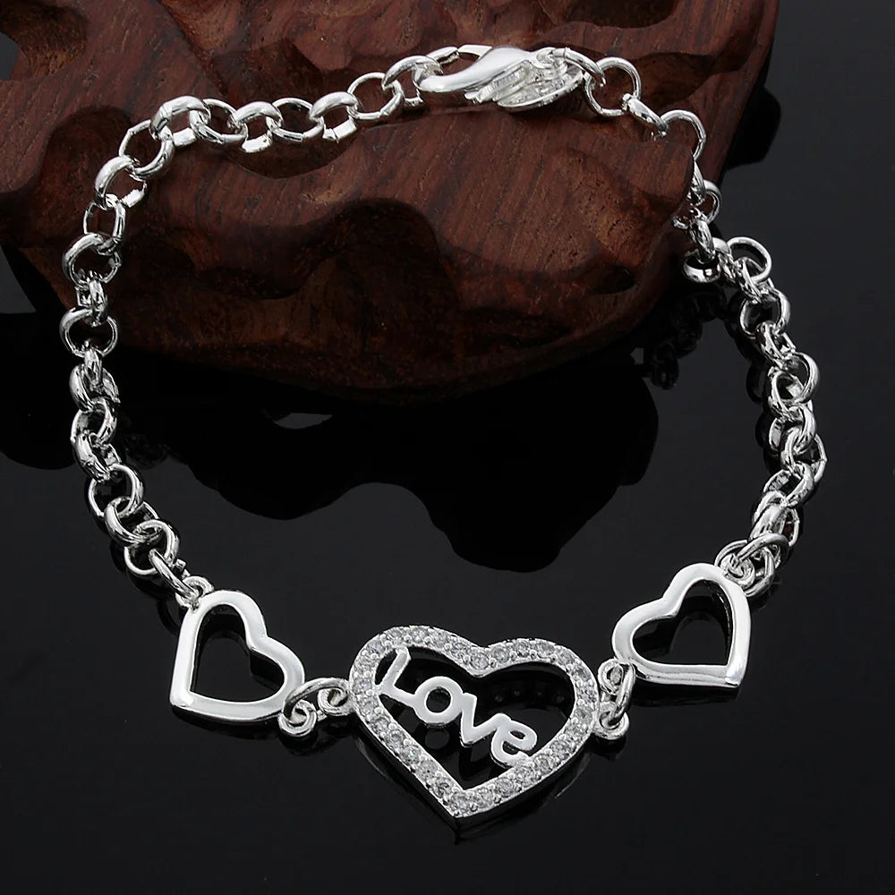 Pulsera de plata de ley 925 con dije de moda para hombre y mujer, cadena de cuerda trenzada, joyería fina, regalo de boda, fiesta y Navidad.